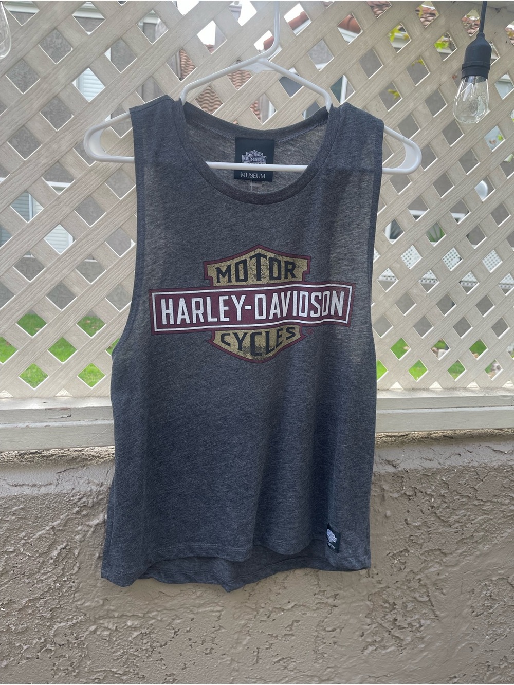 Harley-Davidson Gray Muscle Tee with Classic Shield Logo